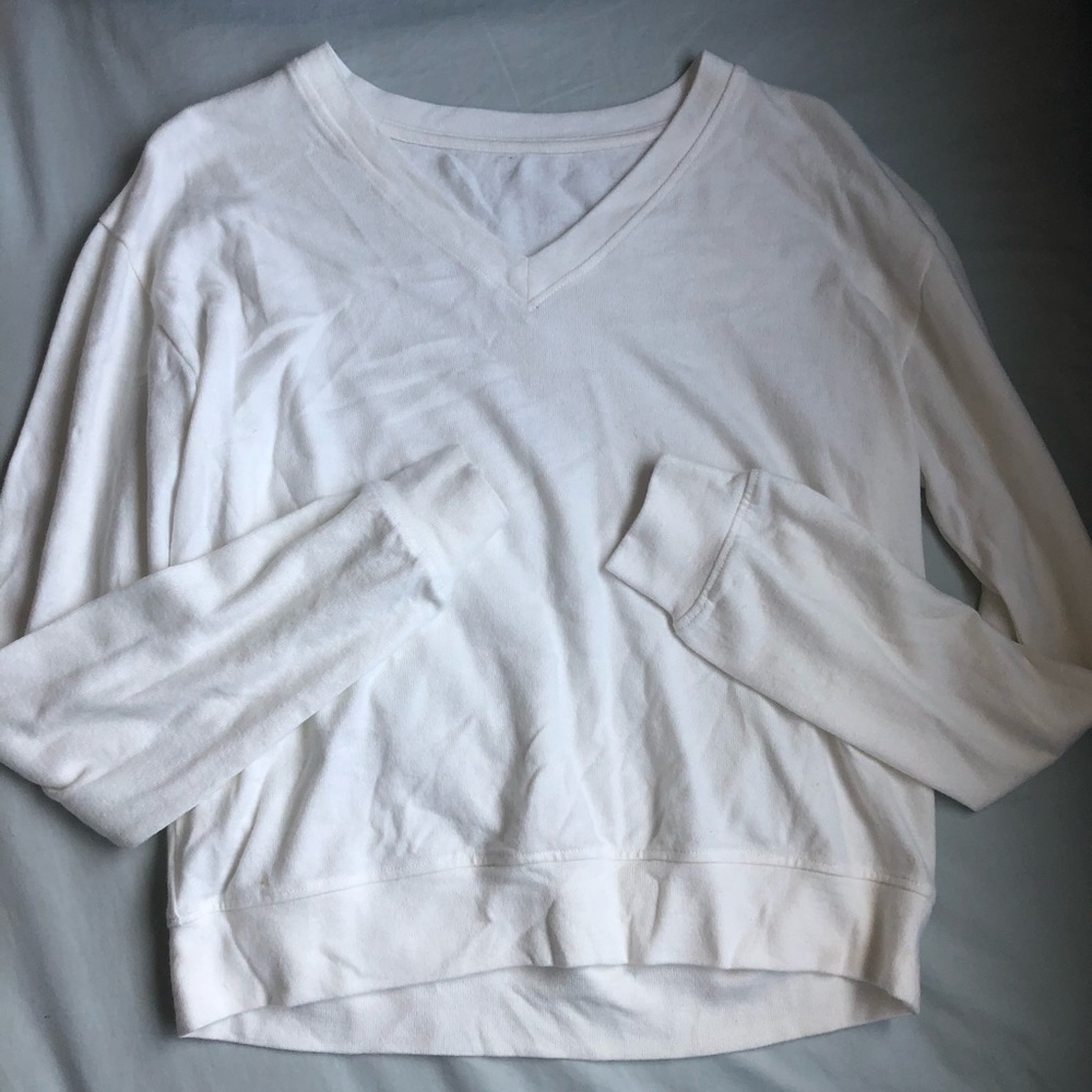size small white soft long sleeve